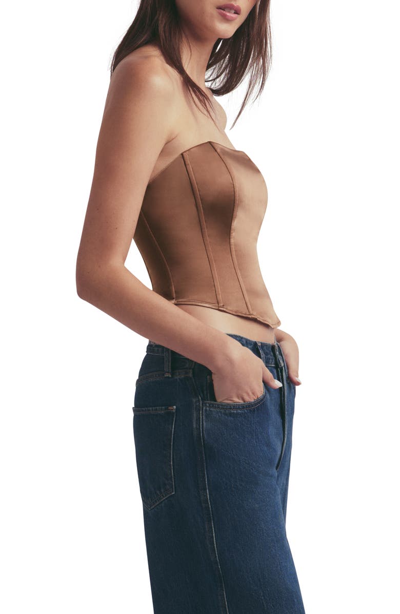 Favorite Daughter Lanai Strapless Satin Corset Top, Alternate, color, 