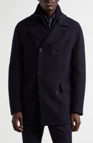 Thom Sweeney Double Face Virgin Wool Peacoat