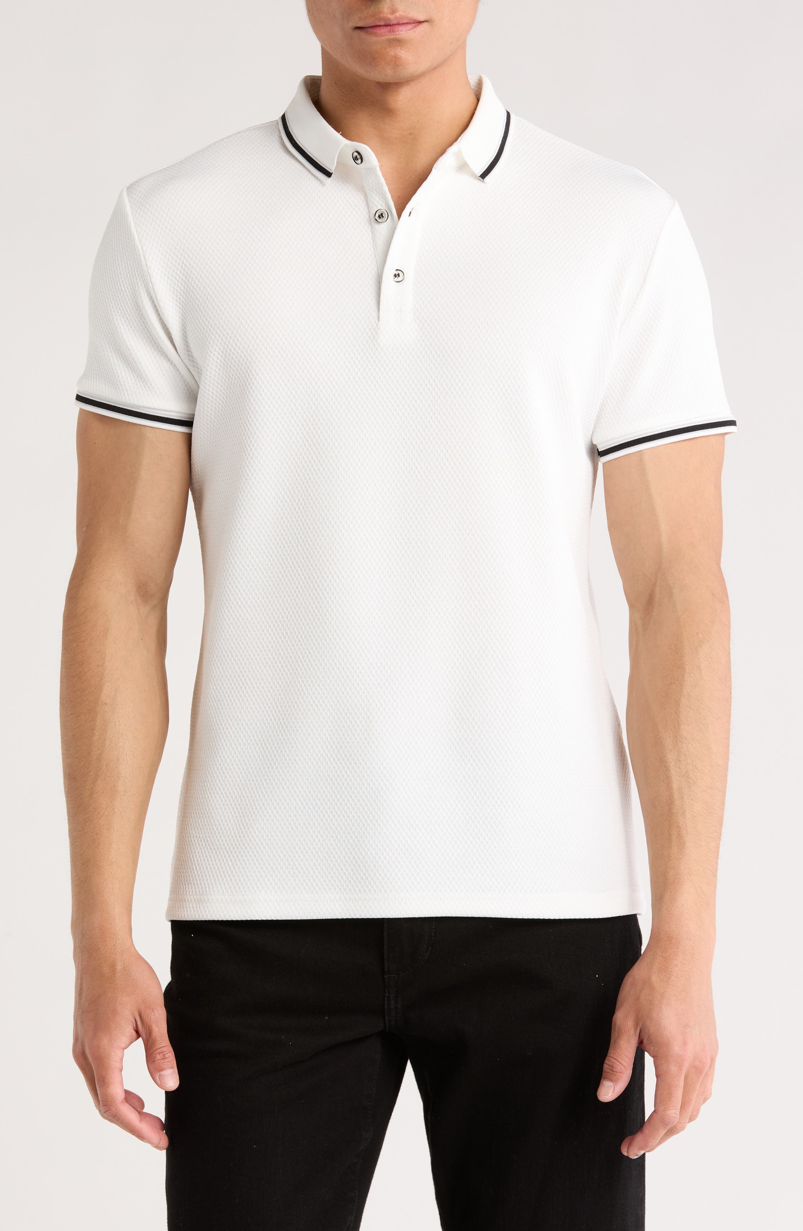 T.R. PREMIUM Slim Fit Stretch Cotton Knit Polo