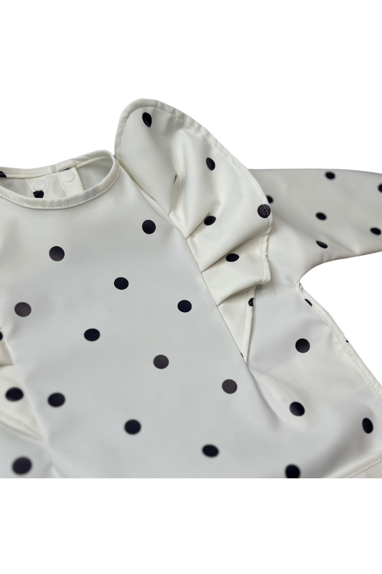 Classic Low-Pocket Ruffle Long Sleeve Bib Smock, Alternate, color, Polka Dot (6m-24m)