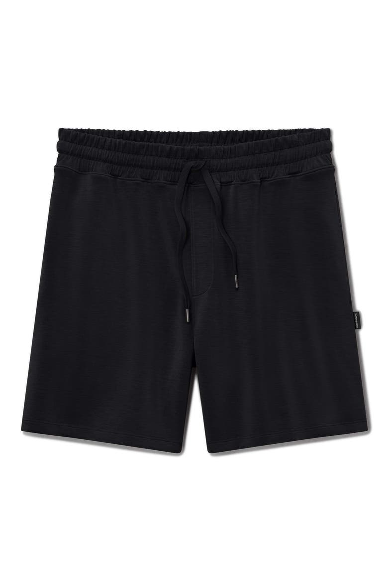 Luxe Traveler Knit Shorts, Alternate, color, BLACK