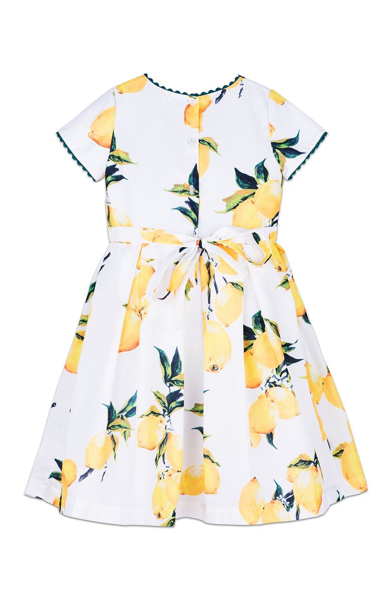 JOE-ELLA Lemona Lemon Print Cotton Dress, Alternate, color,