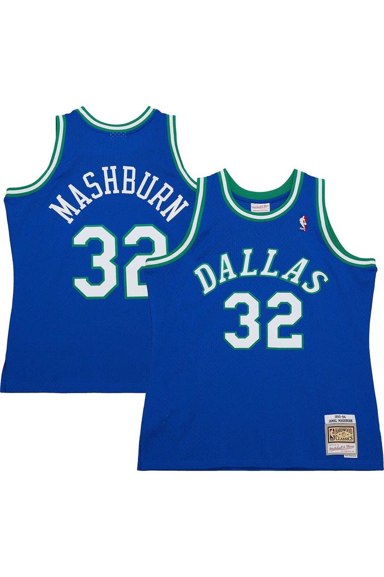 Men's Mitchell & Ness Jamal Mashburn Blue Dallas Mavericks 2001/02 Hardwood Classics Swingman Jersey, Main, color, Royal