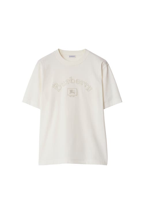 Burberry Gothic Logo Cotton T-shirt In White