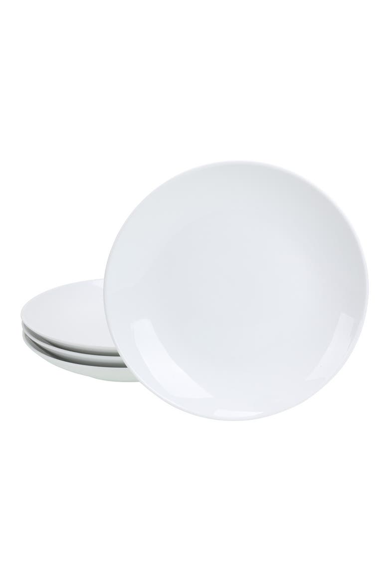Set of 4 Coupe Entrée Plates, Main, color, WHITE