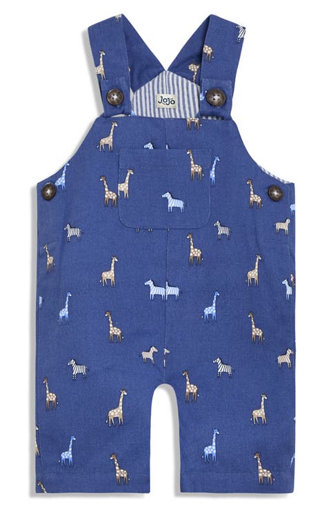 Safari Print Cotton Twill Overalls (Baby)