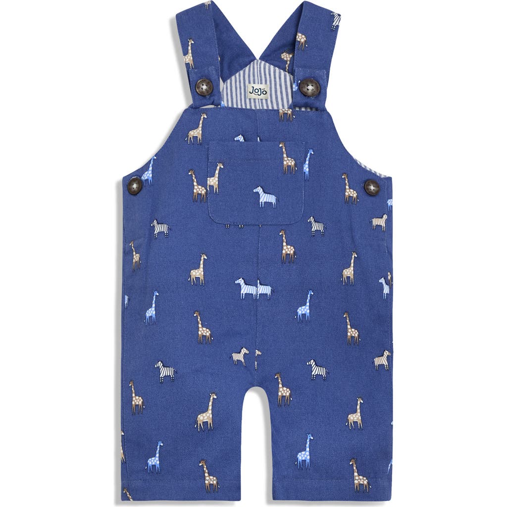 Jojo Maman Bébé Jojo Maman Bebe Safari Print Cotton Twill Overalls In Denim