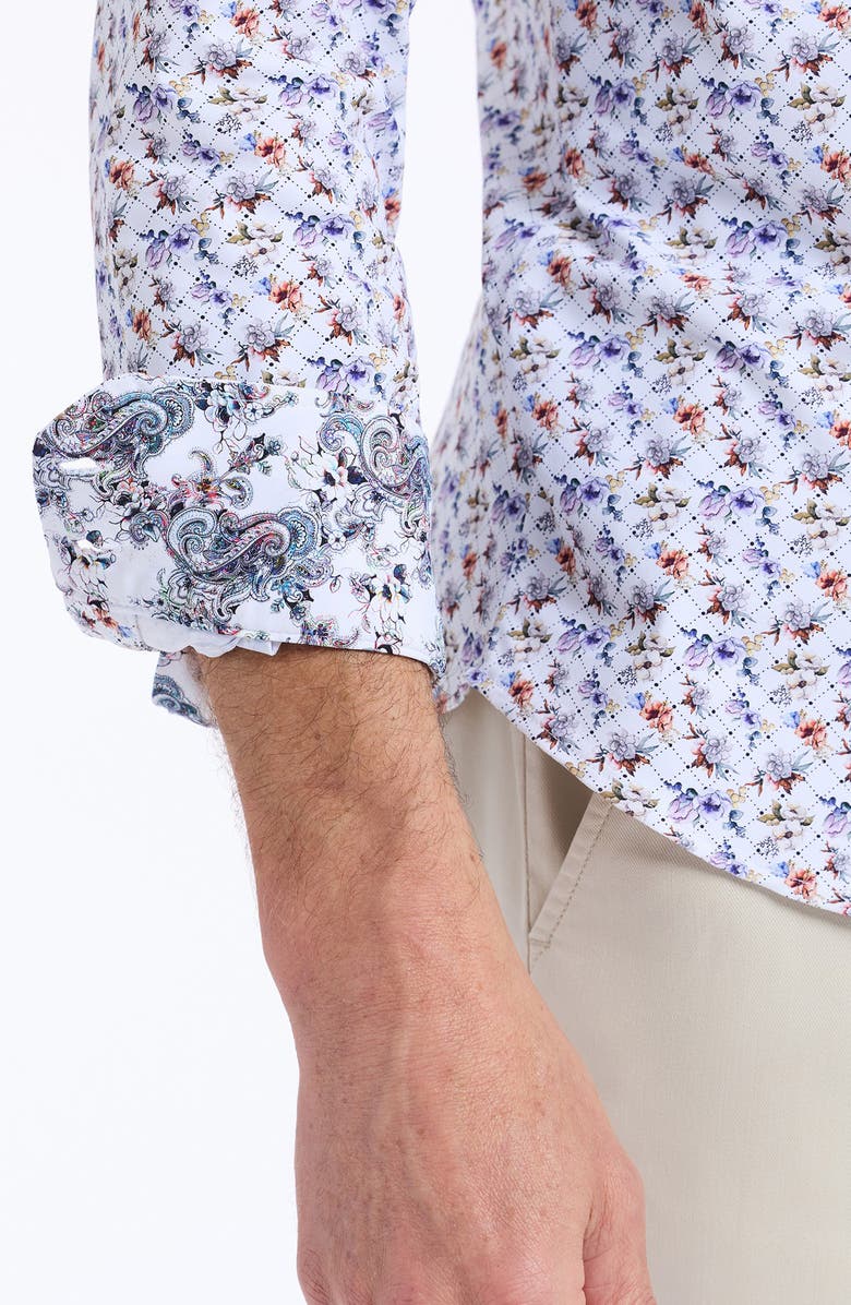 Robert Graham Brauxhall Knit Button-Up Shirt, Alternate, color, White Multi