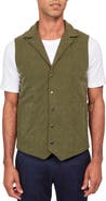W.R.K Slim Fit Camp Collar Corduroy Snap-Up Vest