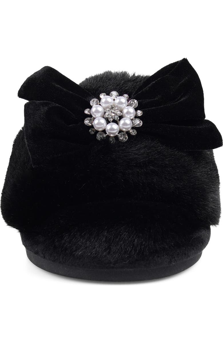 Candie's Harmonyy Faux Fur Slide Slipper, Alternate, color, Black