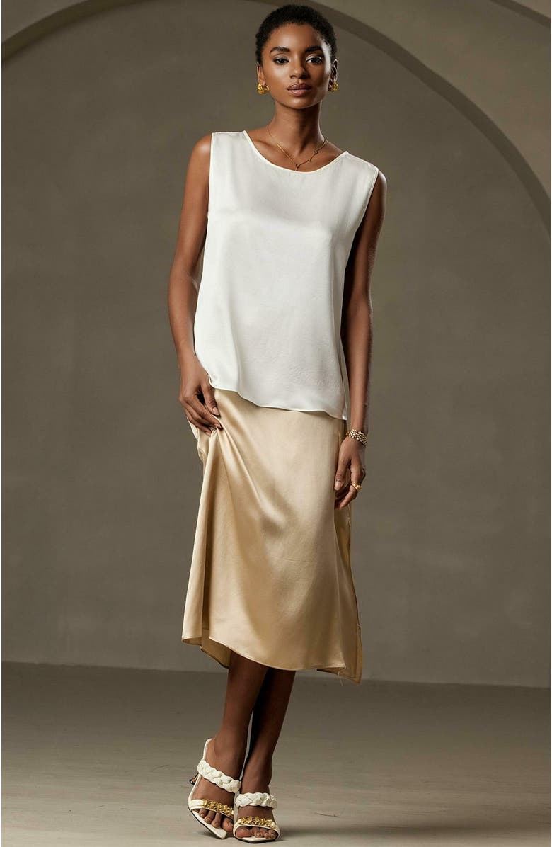 SILKSILKY 19Momme Silk Fashionable Lounge Wide Straps Tank Top, Alternate, color, 