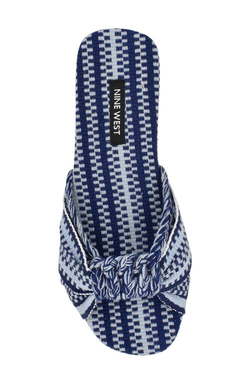 Nine West Lalta Slide Sandal In Medium Blue