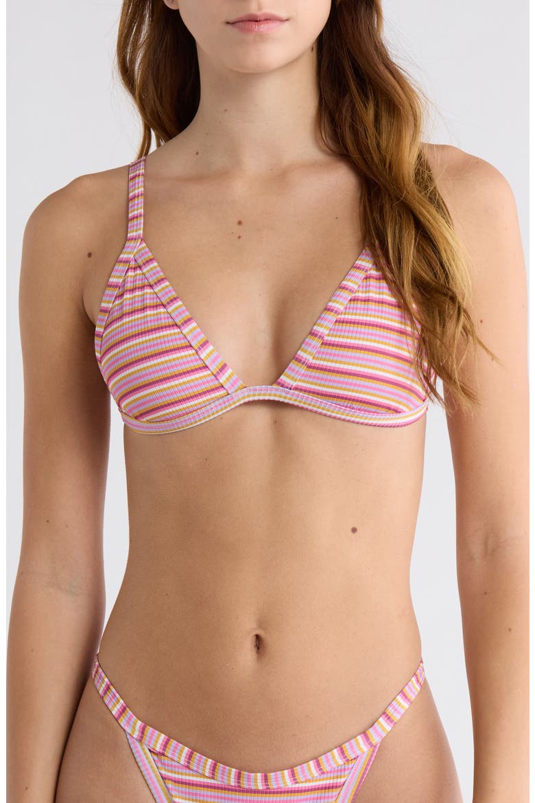 Demi Triangle BIkini Top, Main, color, PINKY STRIPES