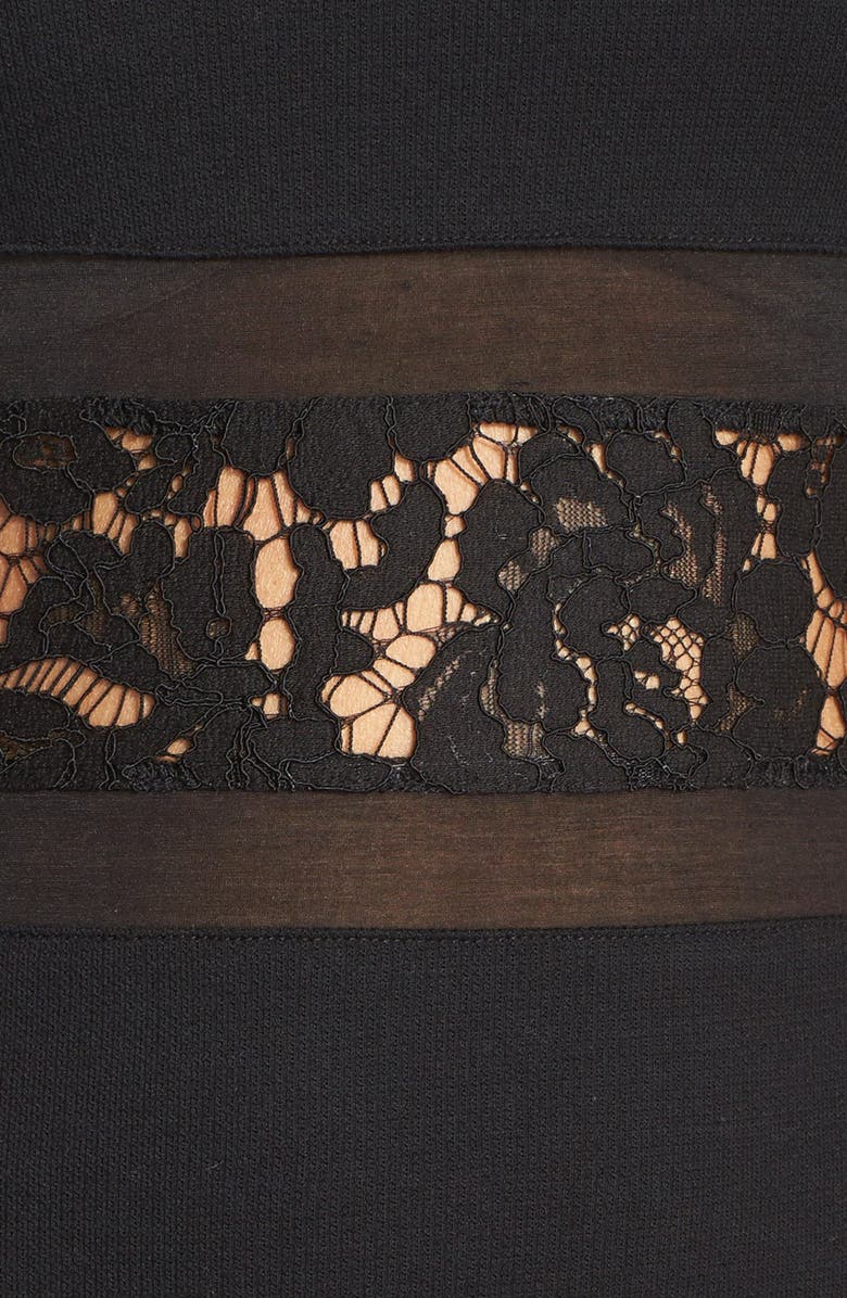 French Connection 'Lucky Layer' Lace Inset Body-Con Midi Dress, Alternate, color,