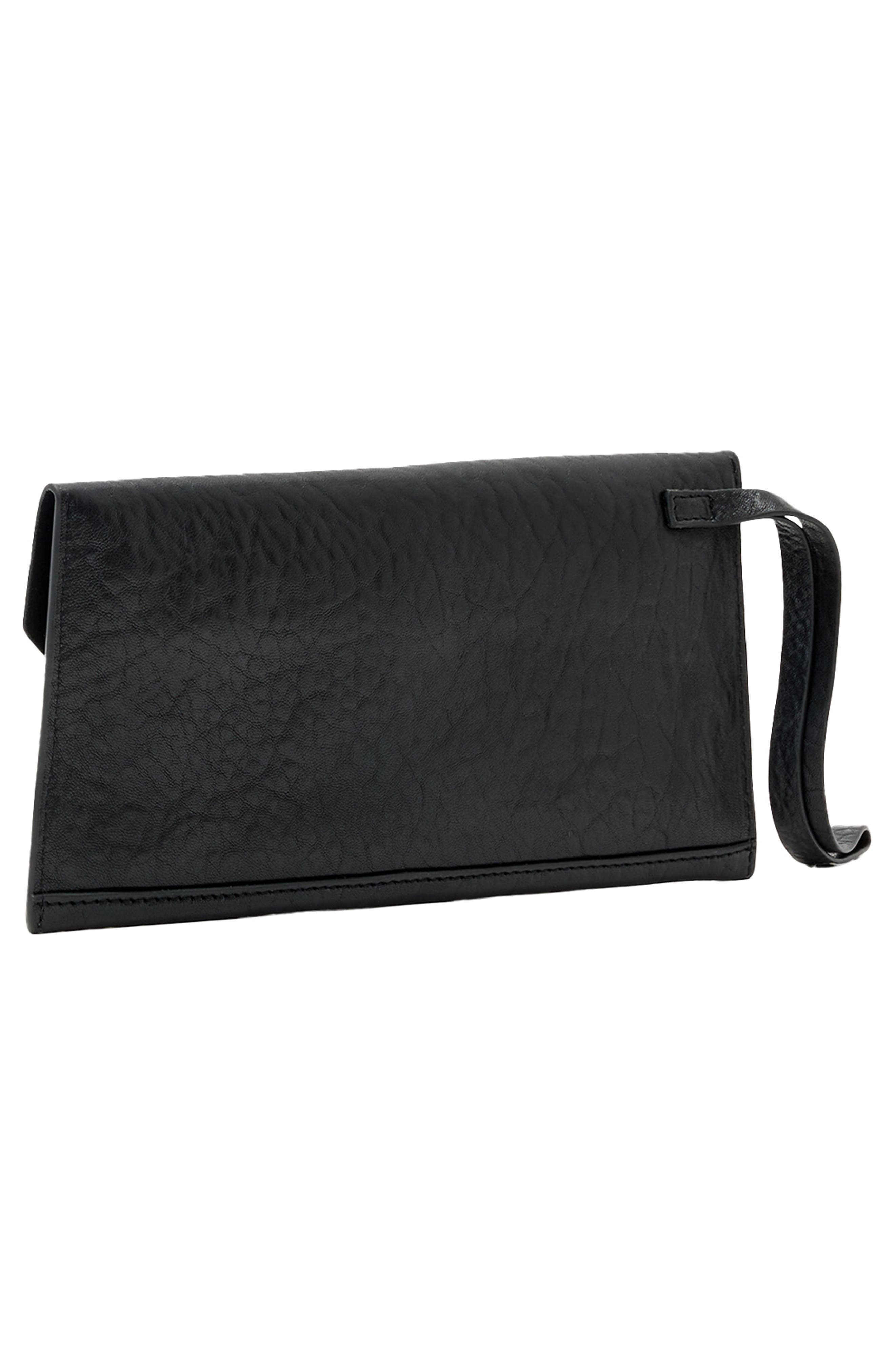 AllSaints Ursa Leather Wallet, Alternate, color, Black