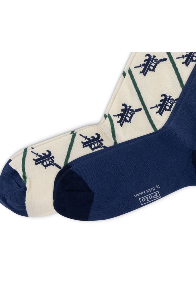Polo Ralph Lauren Assorted 2-Pack Crew Socks, Alternate, color, Navy