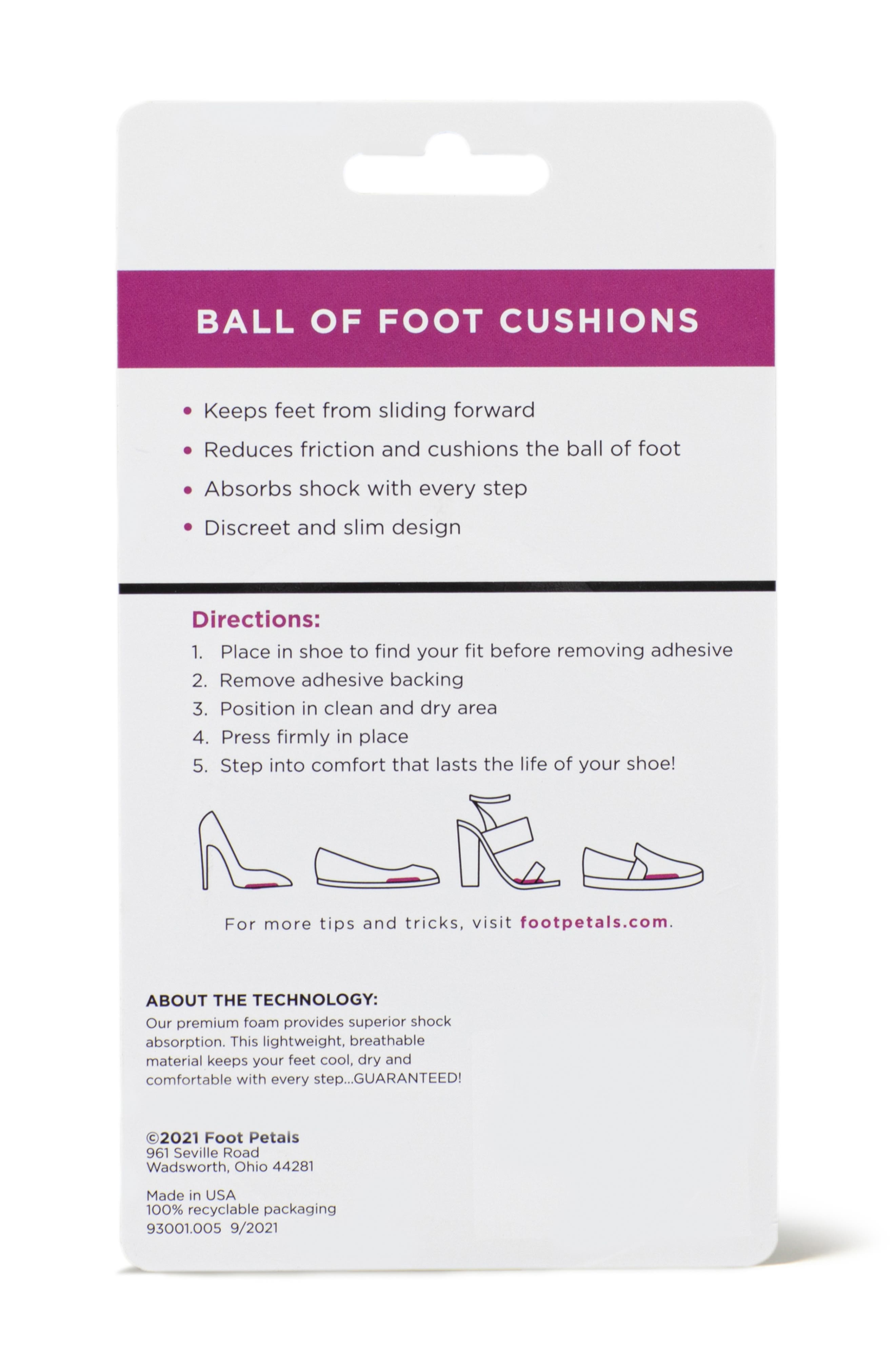 3-Pack Ball-of-Foot Cushions, Alternate, color, ASSORTED