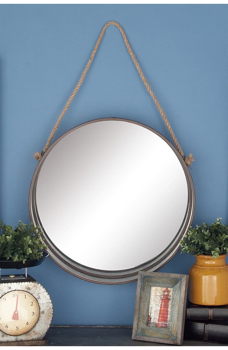 SONOMA SAGE HOME Gray Aluminum Wall Mirror with Hanging Rope - Set of 3, Alternate, color,