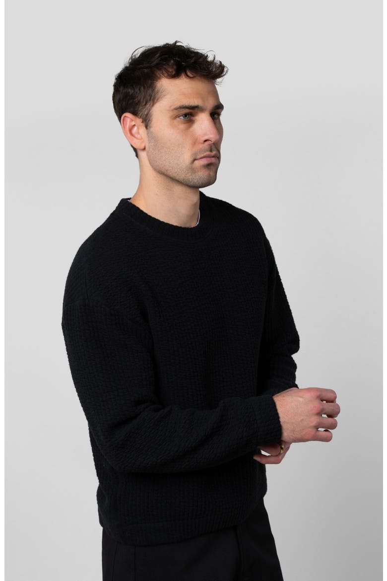 Cozy Quilt Crewneck, Alternate, color, Black