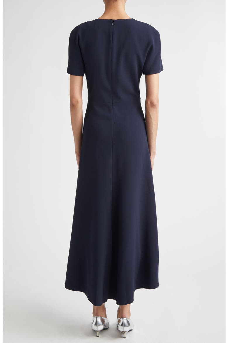 Gathered Detail Jersey Midi Dress, Alternate, color, NAVY