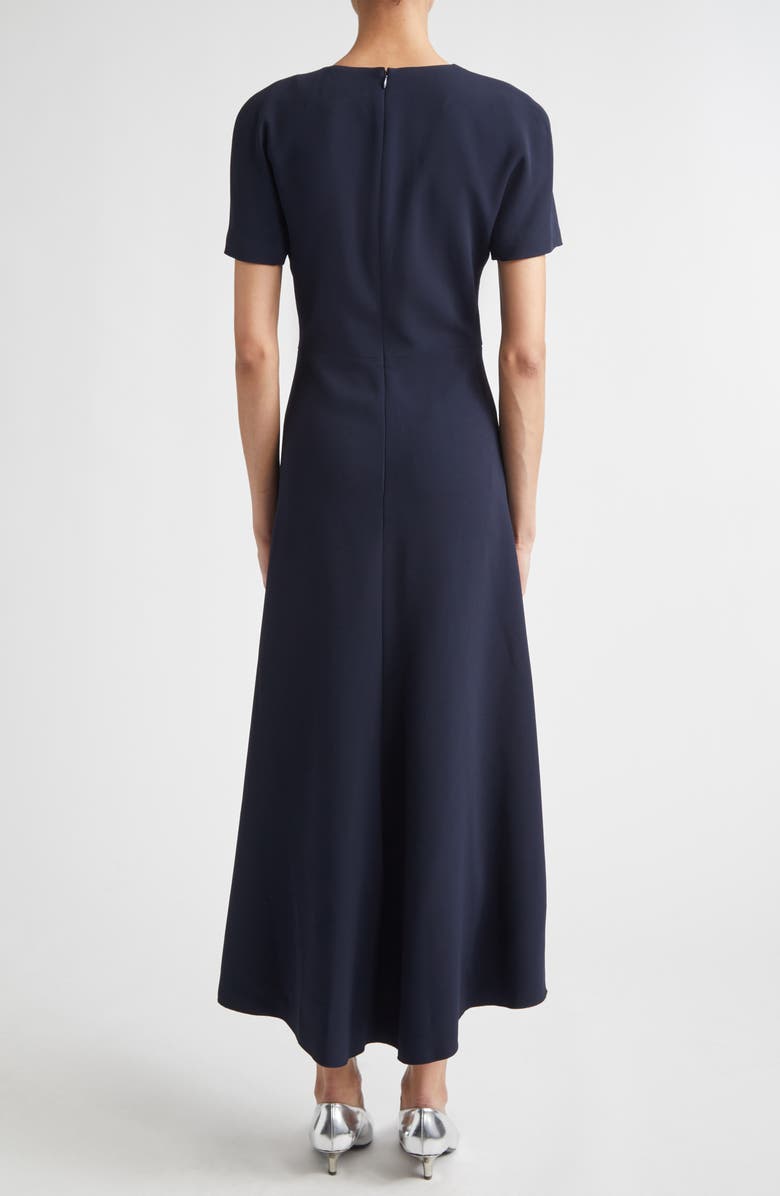 Victoria Beckham Gathered Detail Jersey Midi Dress, Alternate, color, Navy