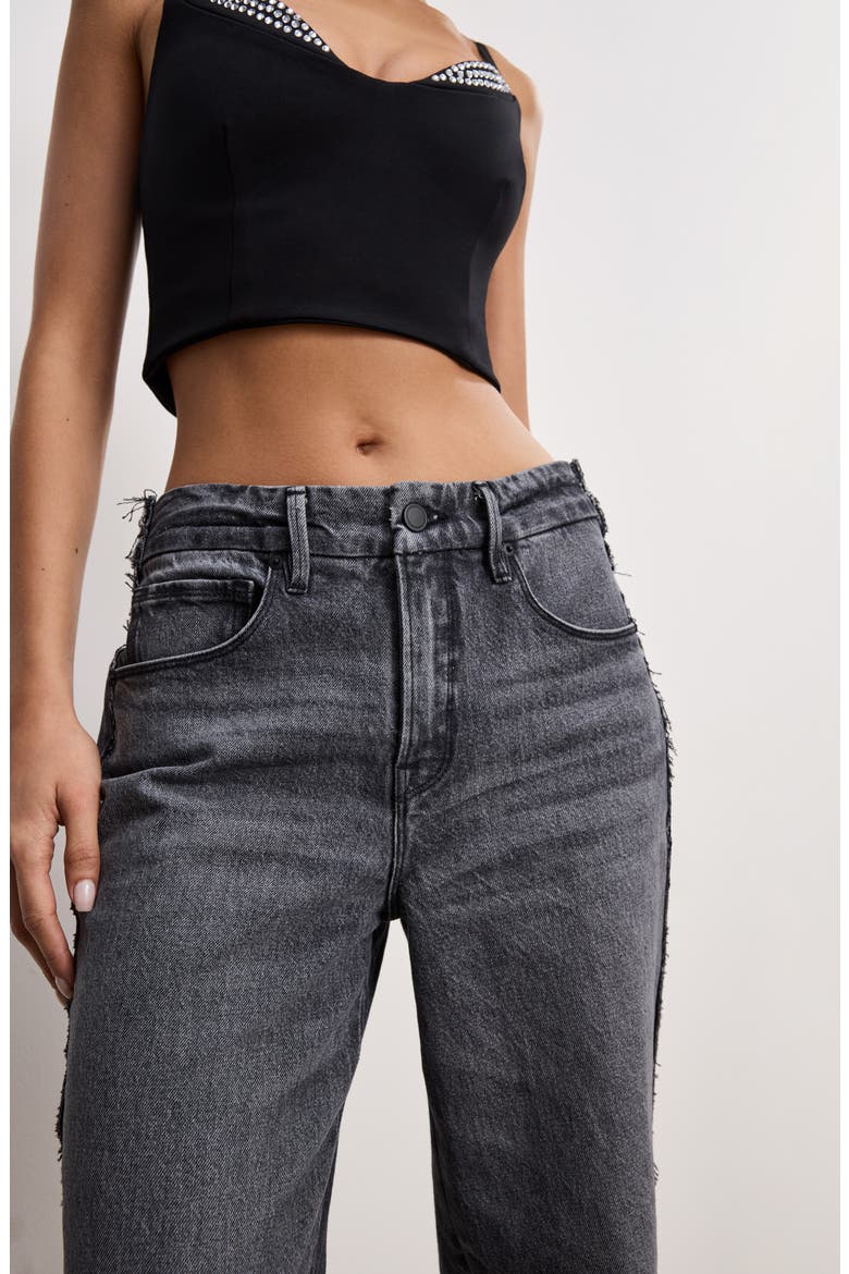 Good '90s Step Hem Wide Leg Jeans, Alternate, color, BLACK365