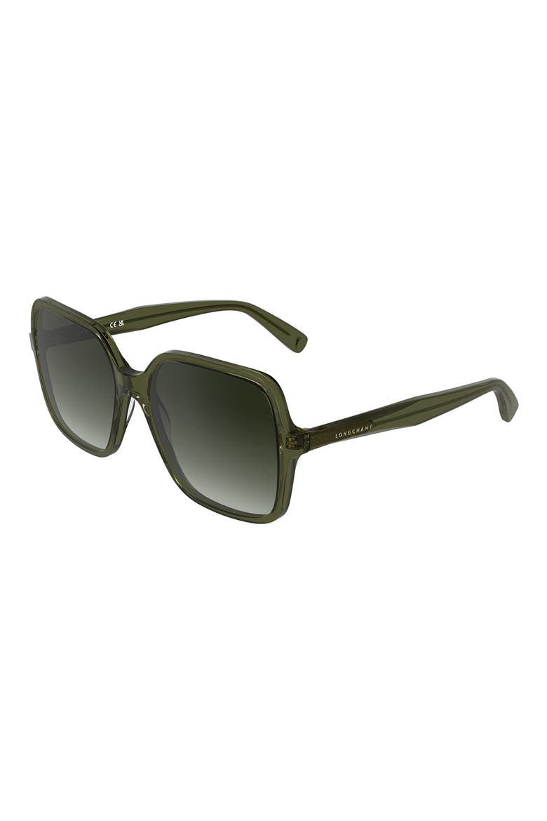 Le Pliage 57mm Gradient Modified Rectangular Sunglasses, Alternate, color, TRANSPARENT KHAKI