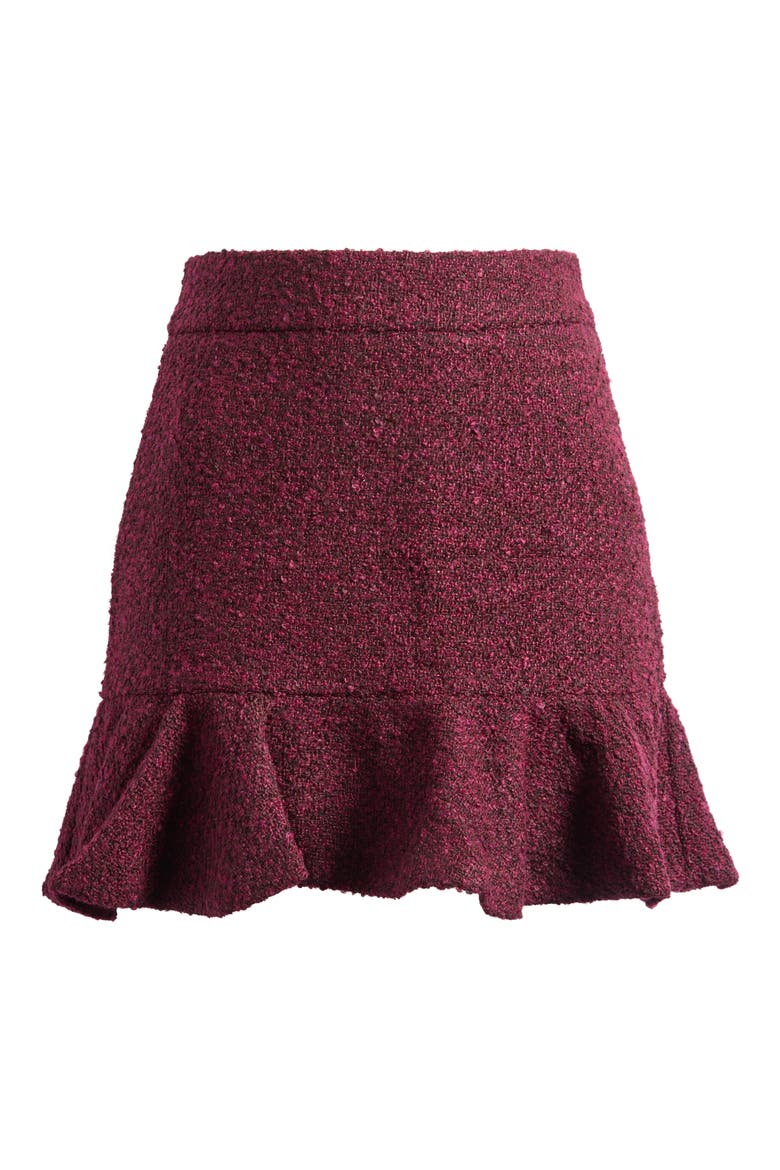 Bouclé Miniskirt, Alternate, color, RED