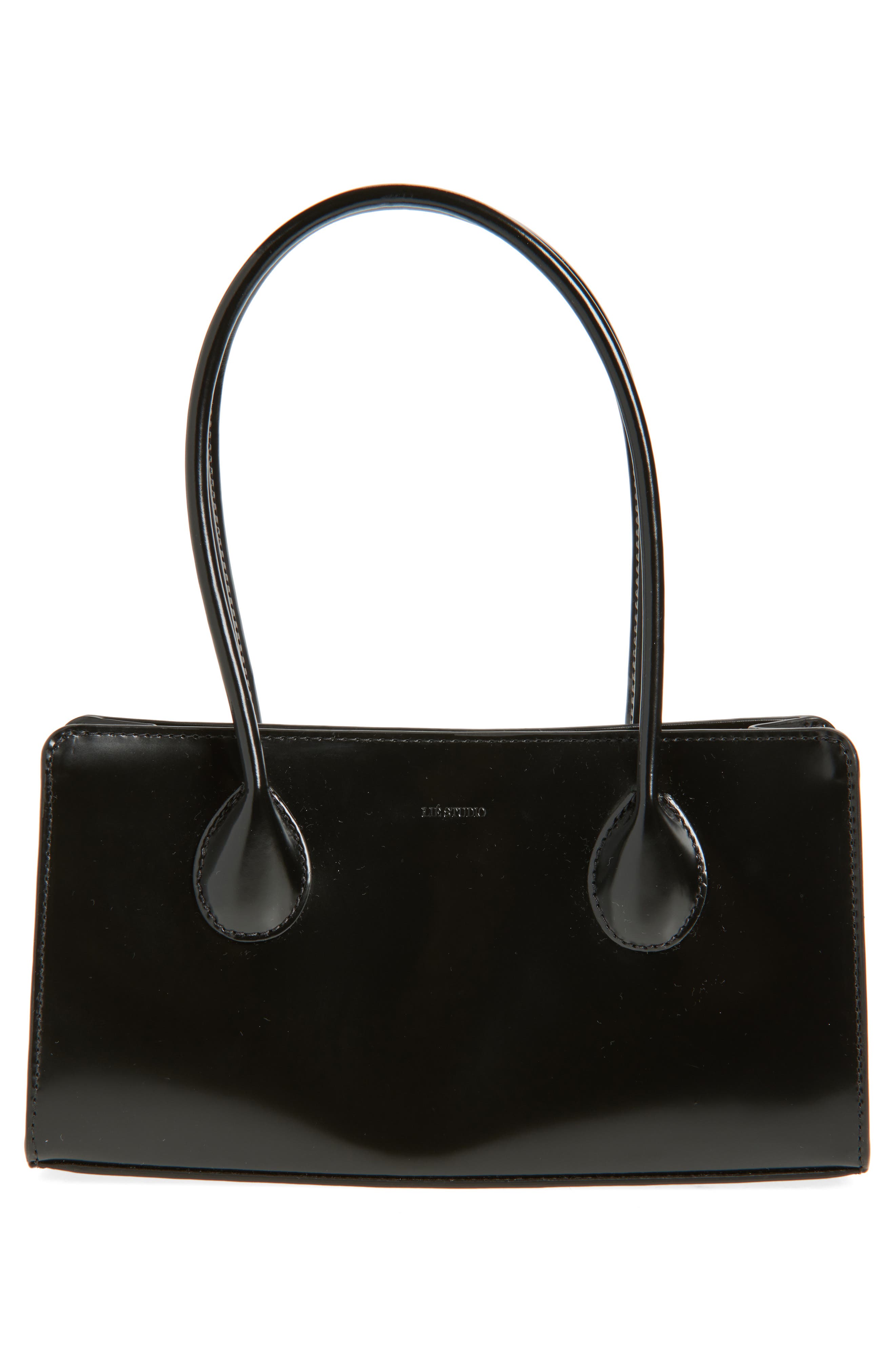 Lié Studio The Lou Top Handle Bag, Main, color, Black Patent Leather