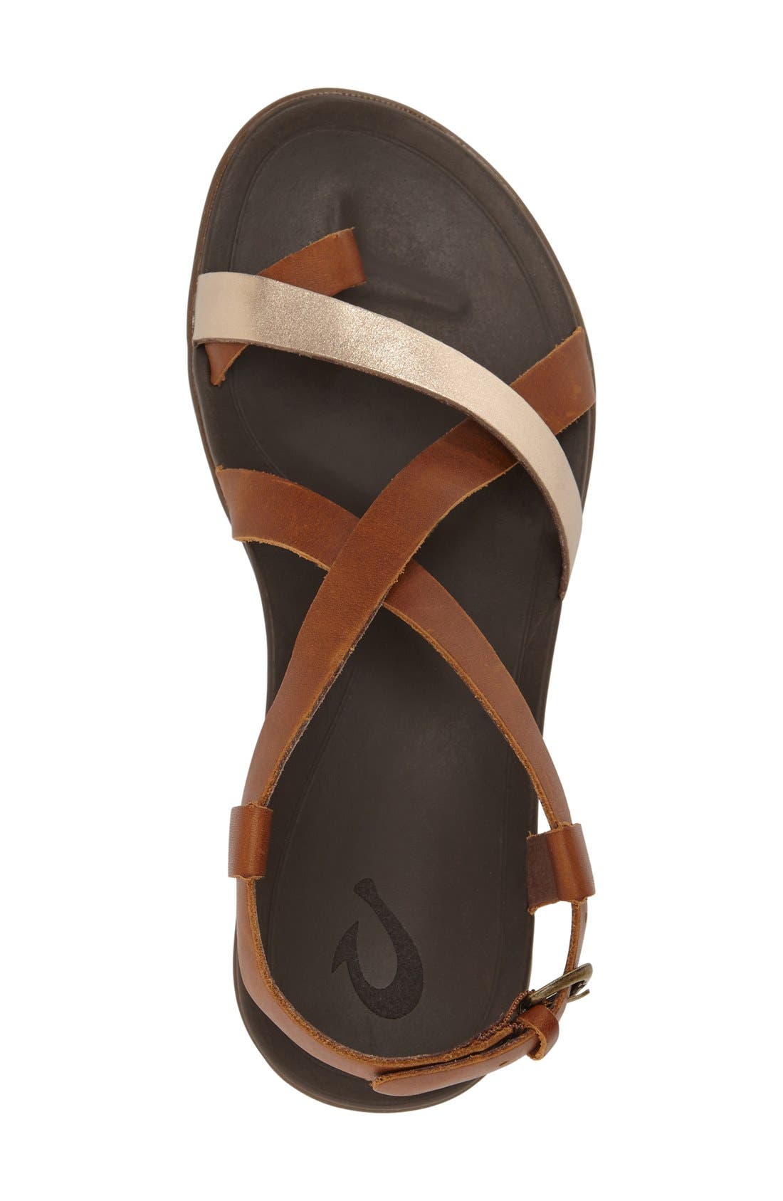 'Upena' Flat Sandal, Alternate, color, MUSTARD/BU