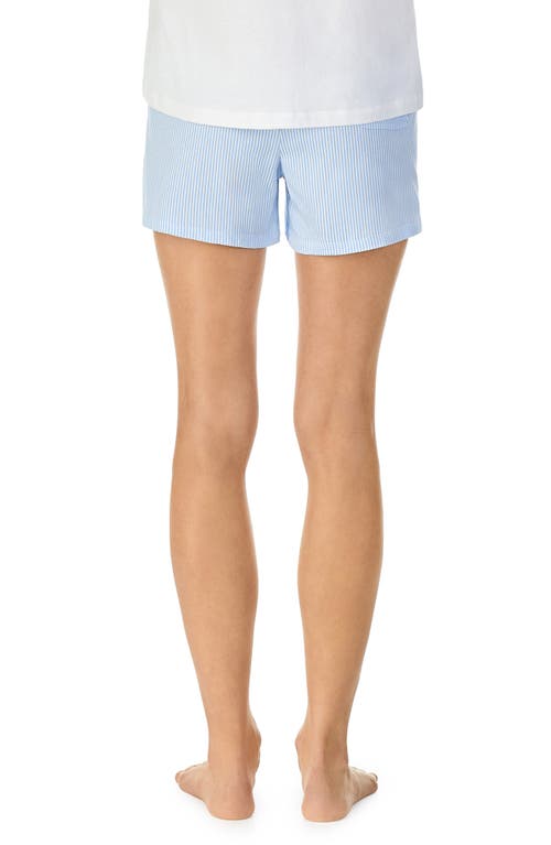 Ralph Lauren Lauren Stripe Boxer Pajama Shorts In Blue Stripe