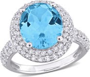 Julianna B. Gemstone & White Sapphire Double Halo Ring