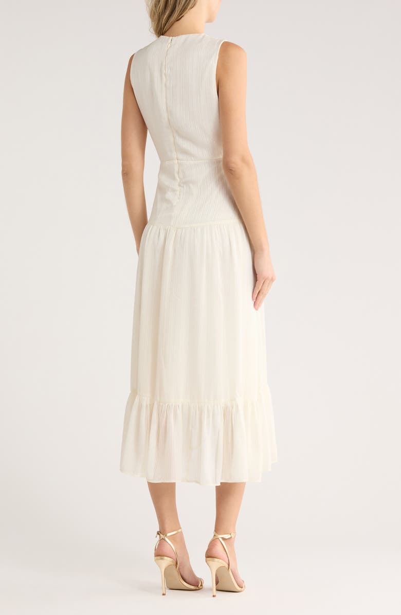 DKNY Twist Front Midi Dress, Alternate, color, Eggshell
