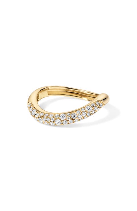14k Gold Diamond Wave Ring
