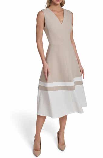 Tommy Hilfiger Scuba Crepe Fit & Flare Midi Dress