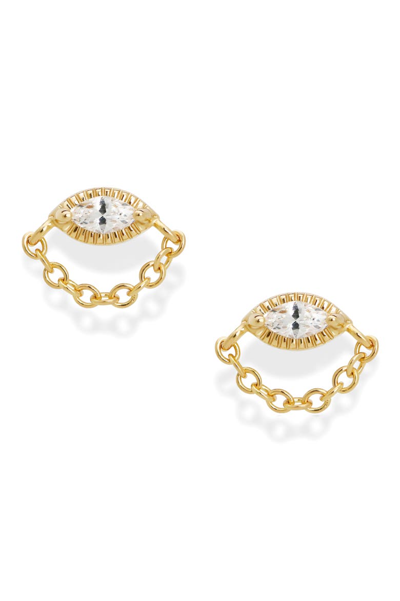 Simone Chain Stud Earrings, Main, color, GOLD