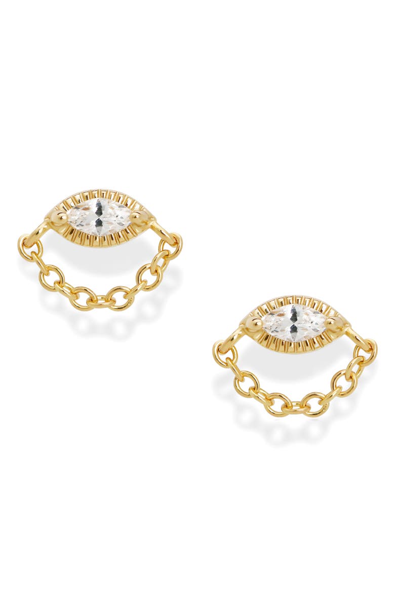 MOD AND JO Simone Chain Stud Earrings, Main, color, Gold