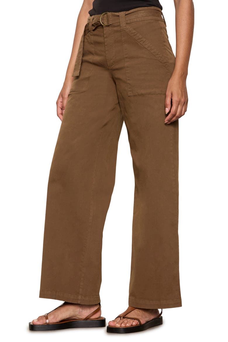 Belted Wide Leg Pants, Alternate, color, TIMBER BROWN