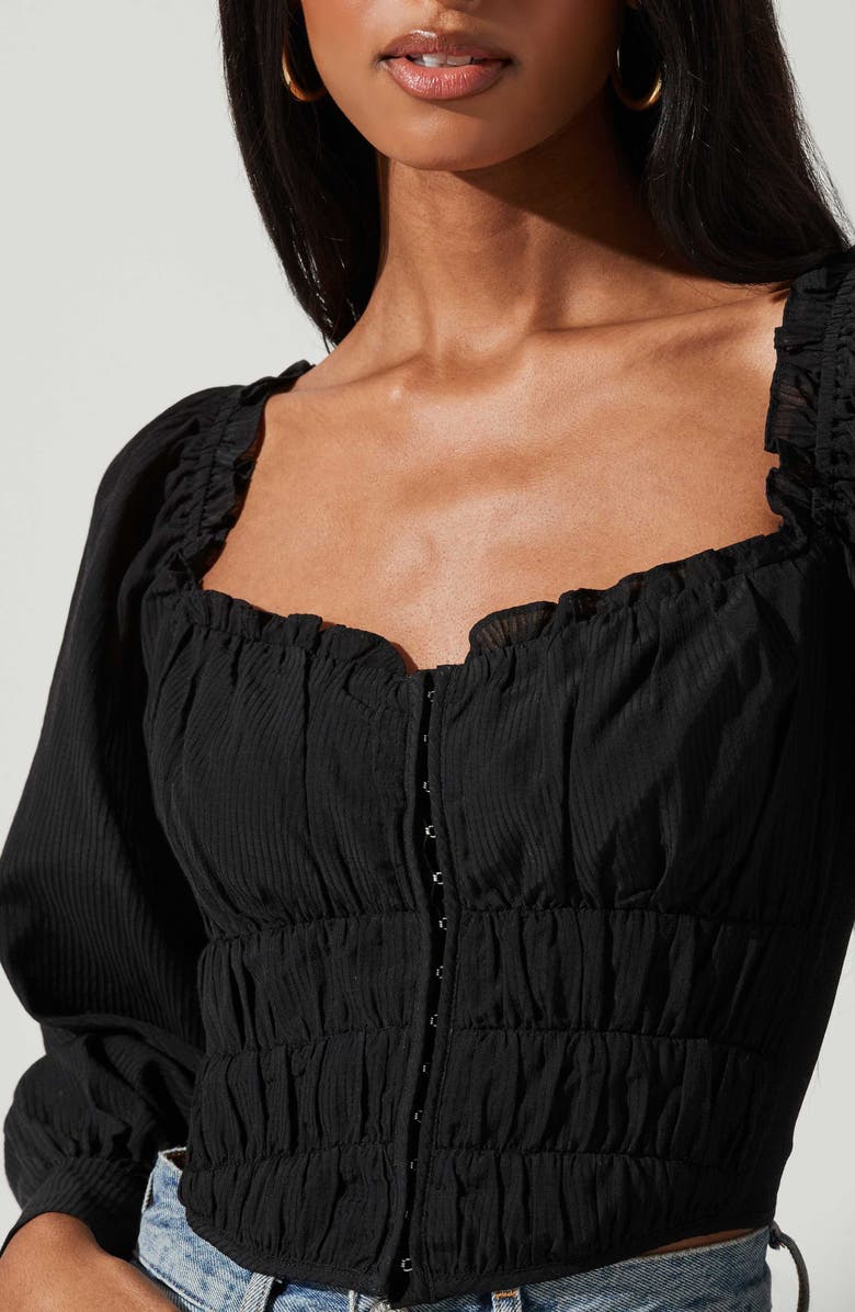 ASTR the Label Amber Puff Sleeve Smocked Blouse, Alternate, color, 