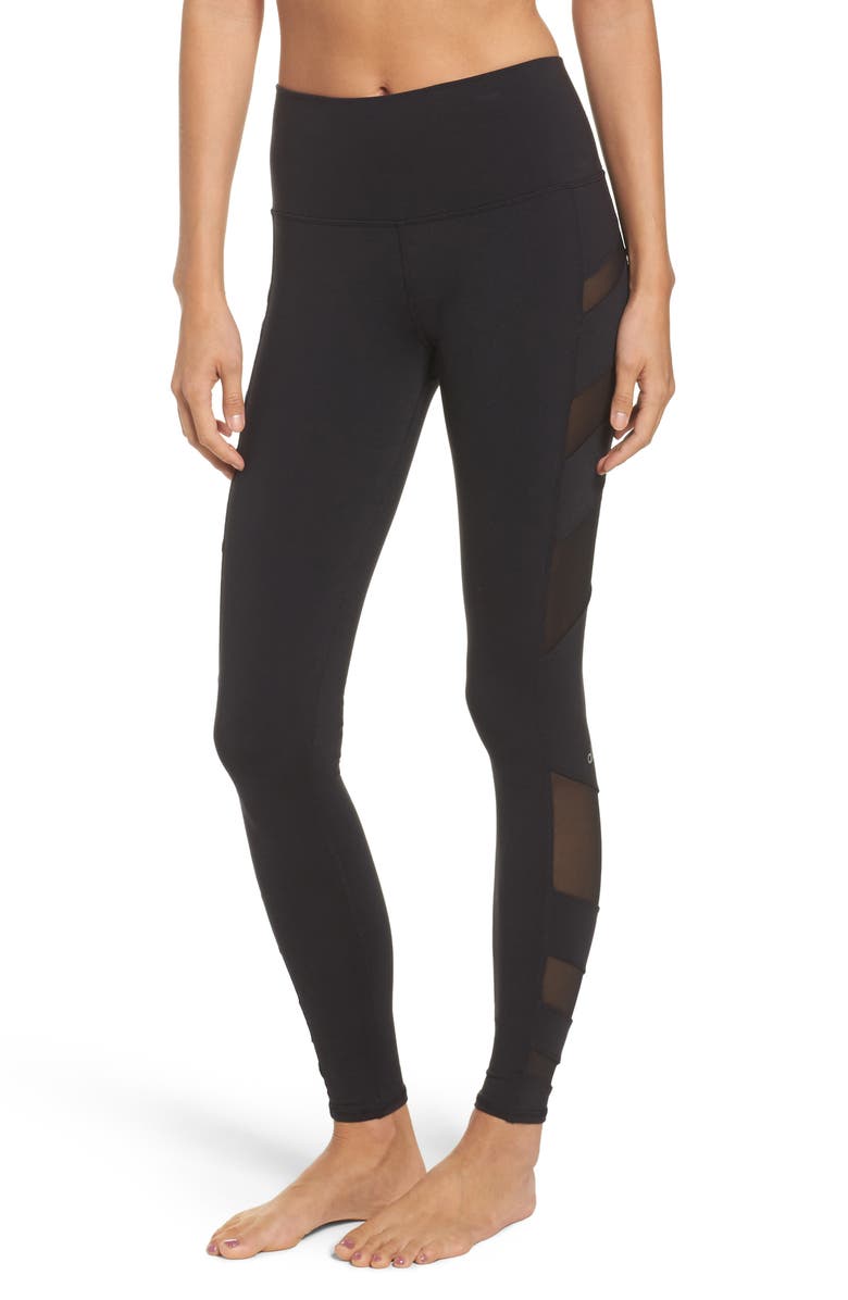Alo Block High Waist Mesh Inset Leggings, Main, color, 