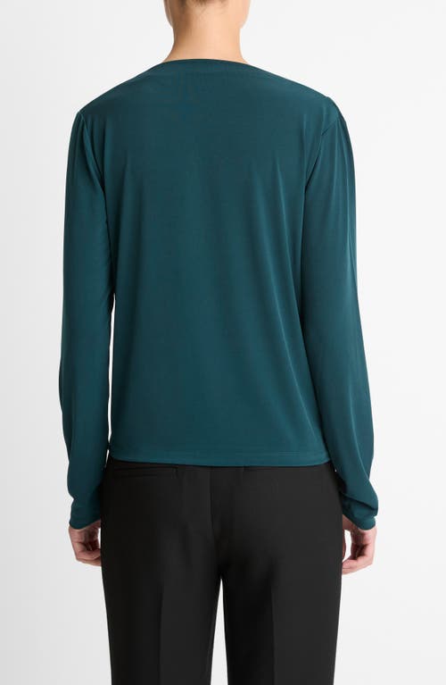 Vince Cowl Neck Knit Top In Green