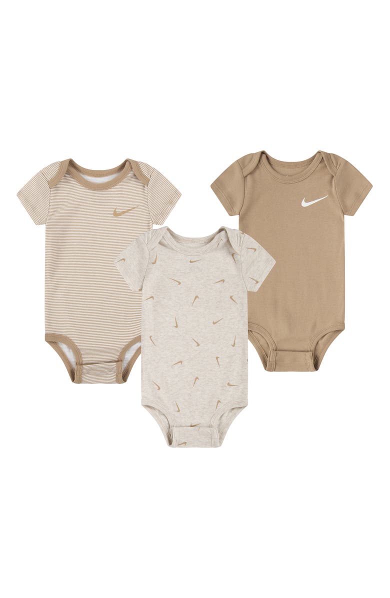 Nike Assorted 3-Pack Bodysuit, Main, color, Beige