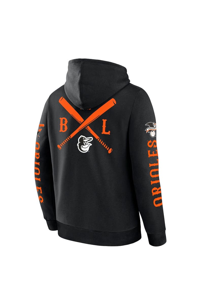 FANATICS Men's Fanatics Black Baltimore Orioles Big City Legacy Fleece Pullover Hoodie, Alternate, color, Black