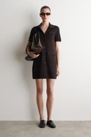COS Pocket-detail Knitted Cotton Mini Dress