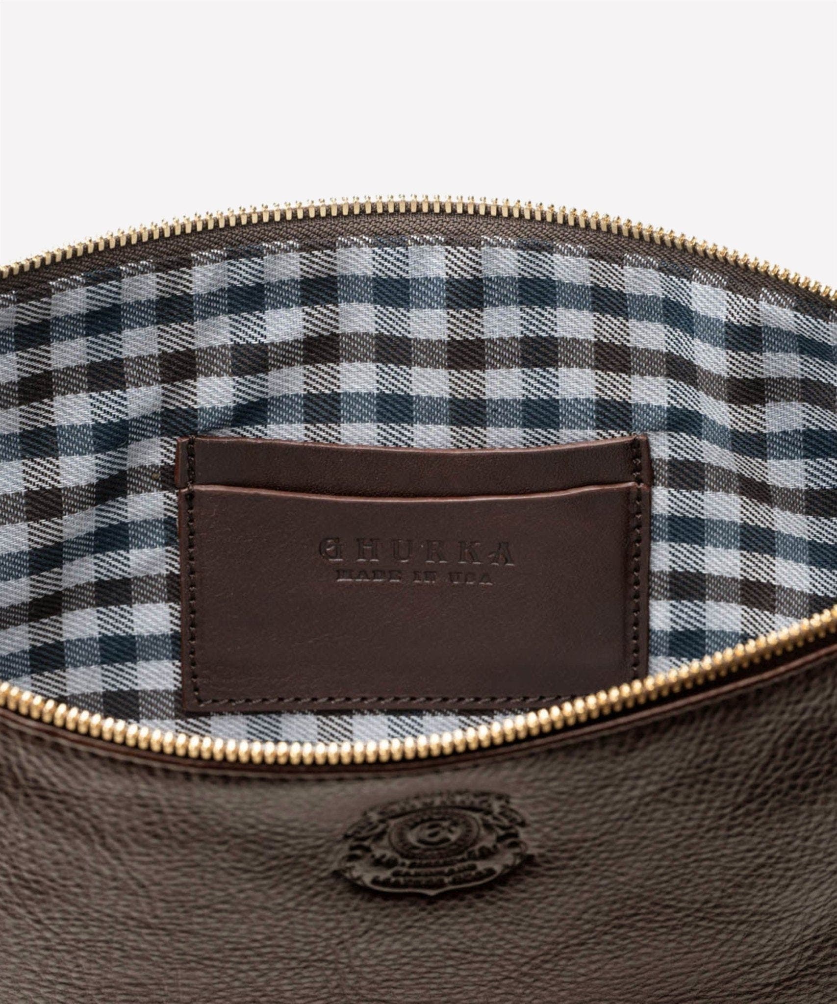 Pouch III No. 65, Alternate, color, Vintage Walnut Leather