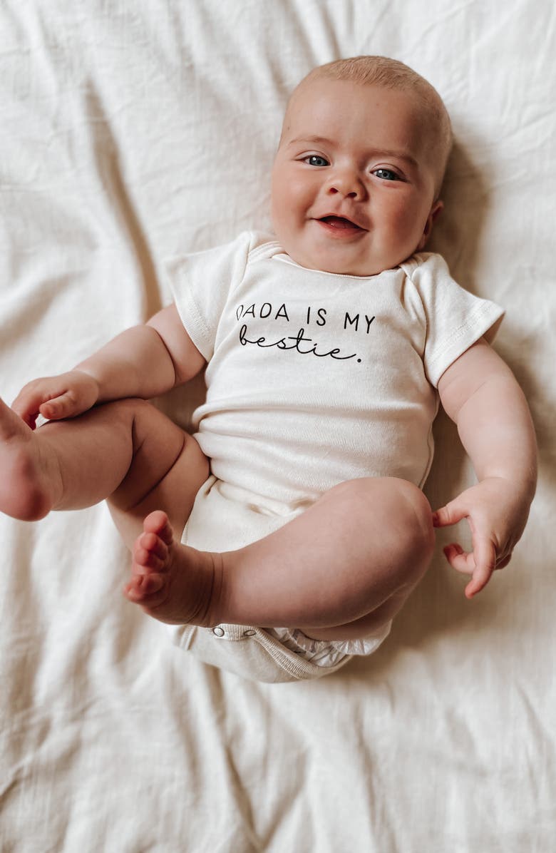 Tenth & Pine Dada Is My Bestie Organic Cotton Bodysuit, Alternate, color,