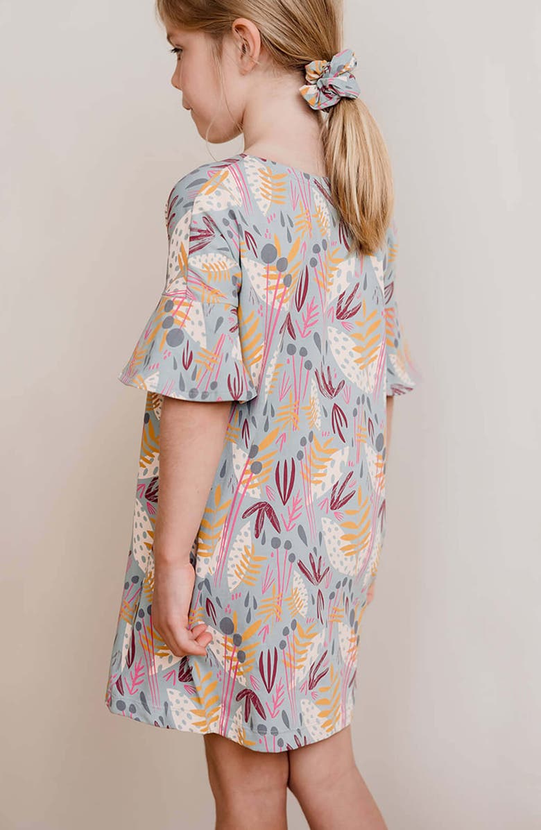 Mightly Organic Cotton Flutter Sleeve Cascade Dress, Alternate, color,