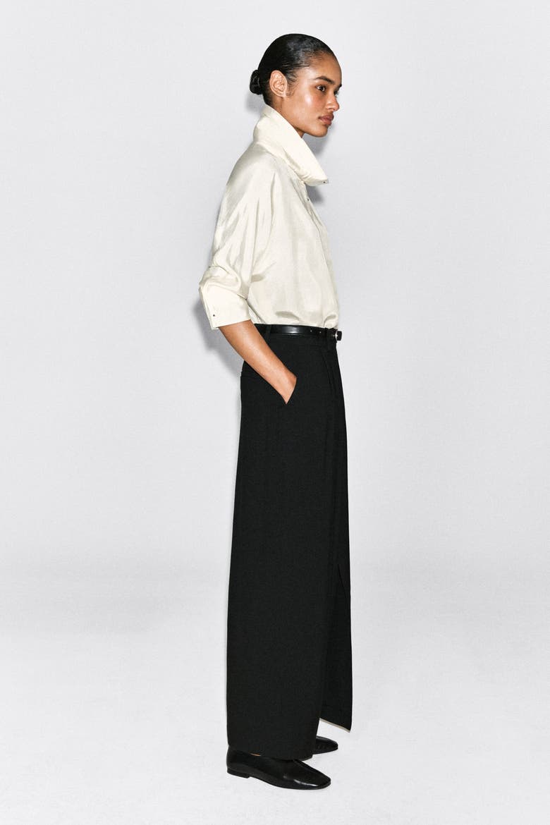 Pleated Tailored Maxi Skirt, Alternate, color, BLACK