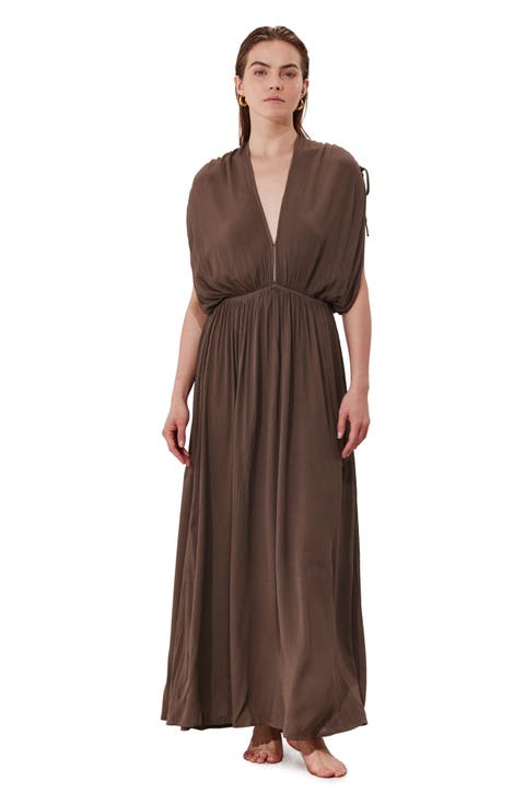 Solena Crêpe V Neck Open Back Midi Dress Cover-Up