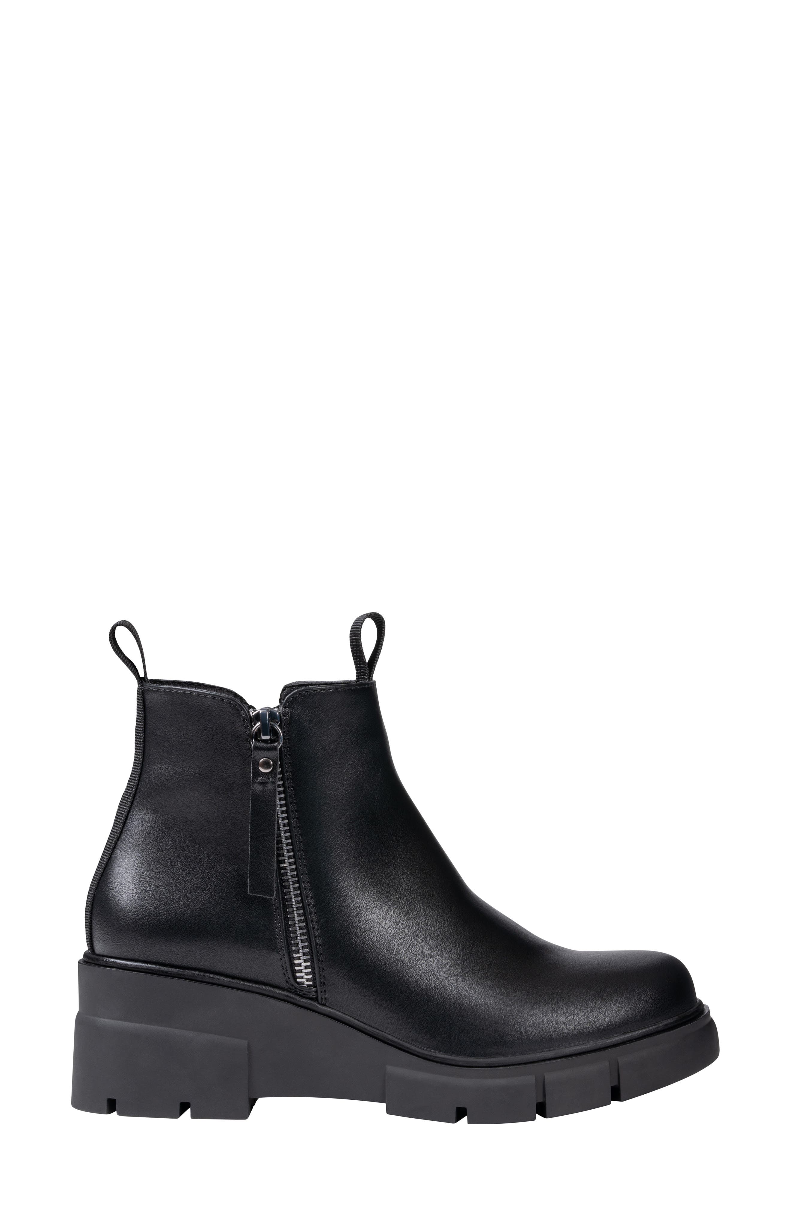 Mara Faux Leather Bootie, Alternate, color, BLACK